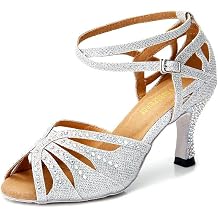 TTdancewear Women Rhinestone Ballroom Dance Shoes Latin Salsa Performance Dance Shoes