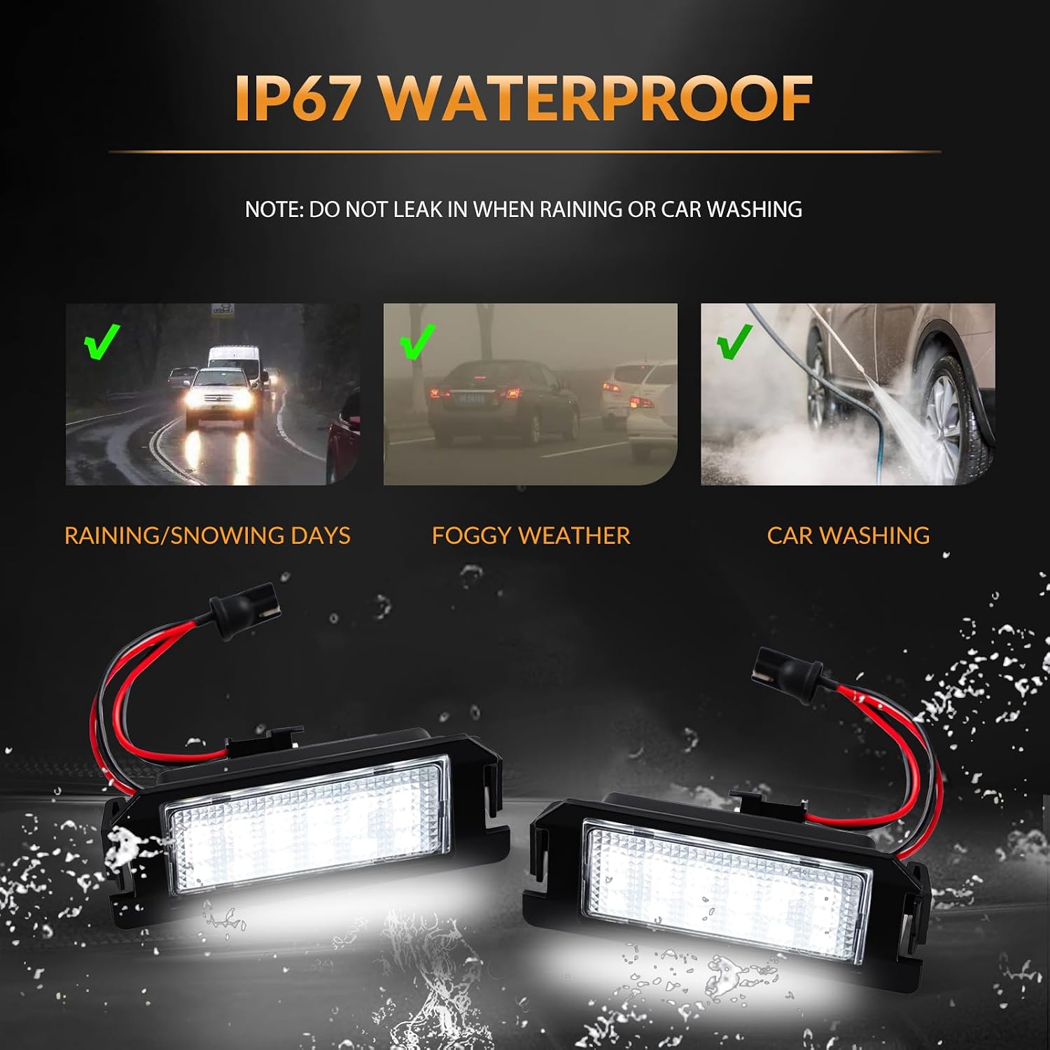 LED License Plate Lights Compatible with Hyundai 2011-2017 Veloster, 2009-2016 Genesis Coupe, Kia 2009-2019 Soul Rear Tag Lamps 6000K White, 2PCS