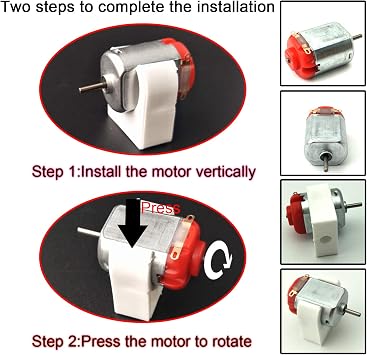 6 Set DC Motors Kit, Mini Electric Hobby Motor 3V -12V 25000 RPM Strong Magnetic with 86Pcs Plastic Gears, 9V Battery Clip Connector,Boat Rocker Switch,Shaft Propeller for DIY Science Projects
