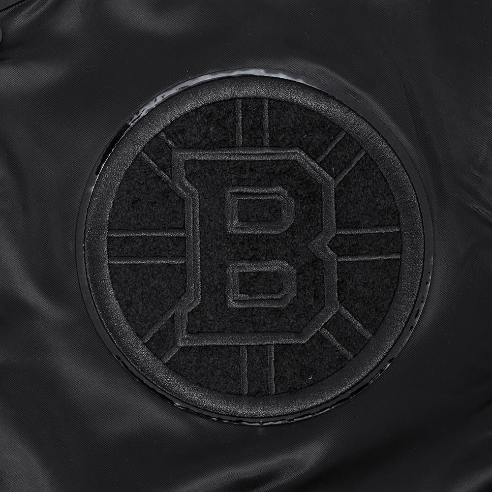 Pro Standard NHL mens Mens Nhl Classic Triple Black Satin Jacket - Image 6