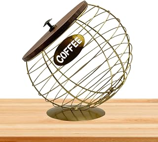 Coffee Pod Holder, KCUP Holder for Counter,Iron Coffee Pods Organizer with Lid | Desktop Decor, Fruit Bowl, Metal Snack Storage Stand, Counter Espresso Holders for Countertops | lock | Desktop Decor, Fruit Bowl, Metal Snack Storage Stand, Counter Espresso Holders for Countertops