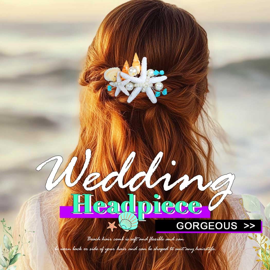 Asooll Starfish Hair Comb Silver Shell Hair Accessories Pearl Boho Bridal Hair Pieces for Women - Image 6