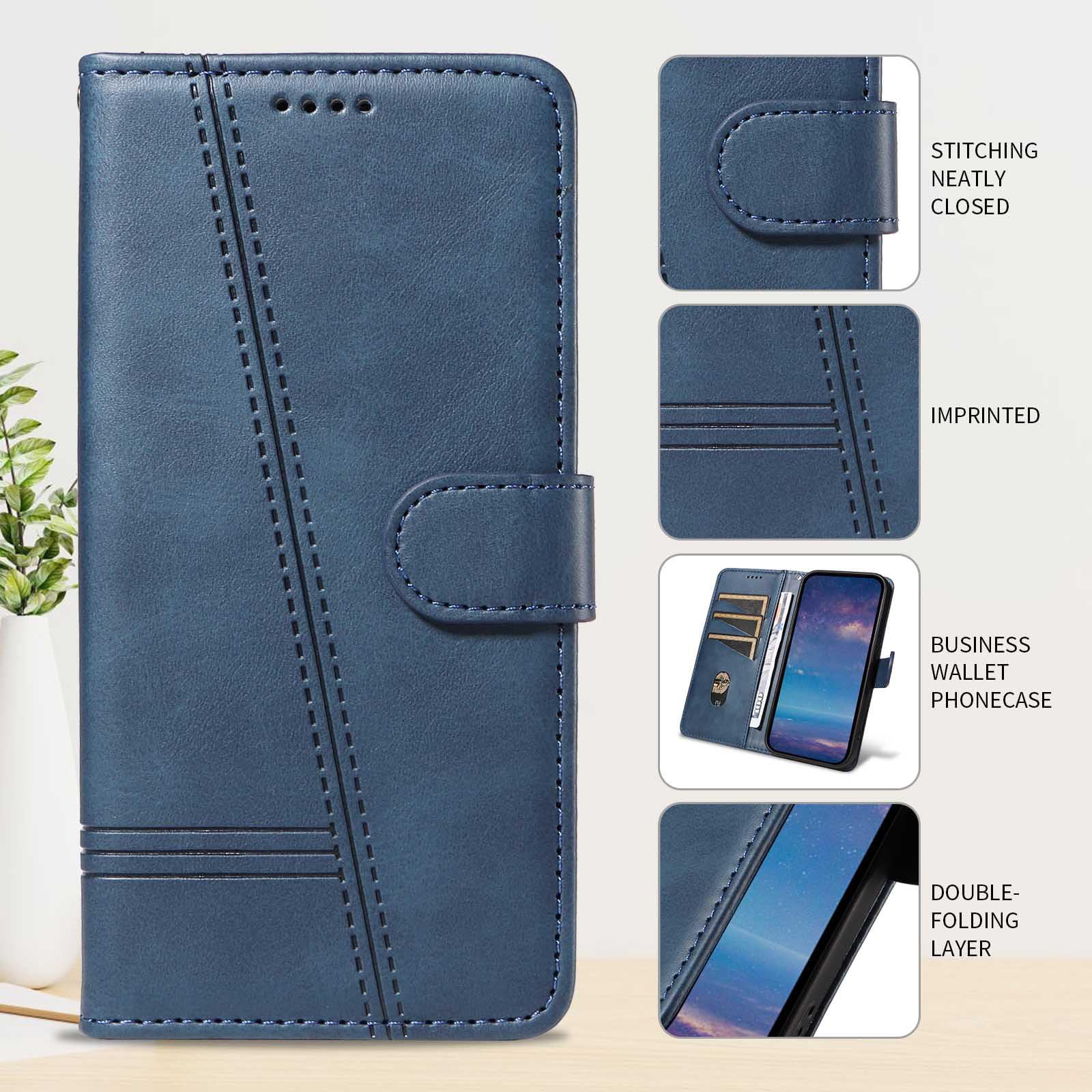 Etui z klapką do telefonu Samsung Galaxy S25 Ultra/S25 Plus/S25, skórzane etui portfelowe na telefon z stojakiem na karty, etui foliowe, odporne na wstrząsy, tworzywo TPU wewnątrz, niebieskie,