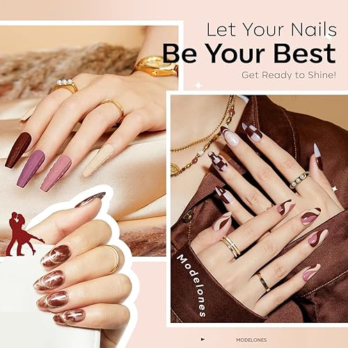 Miniatura 3 de modelones Kit de esmalte de uñas de gel, 6 colores nude, frambuesas, morado, neutro, marrón, perla, brillantina, gel semipermanente, kit de uñas de