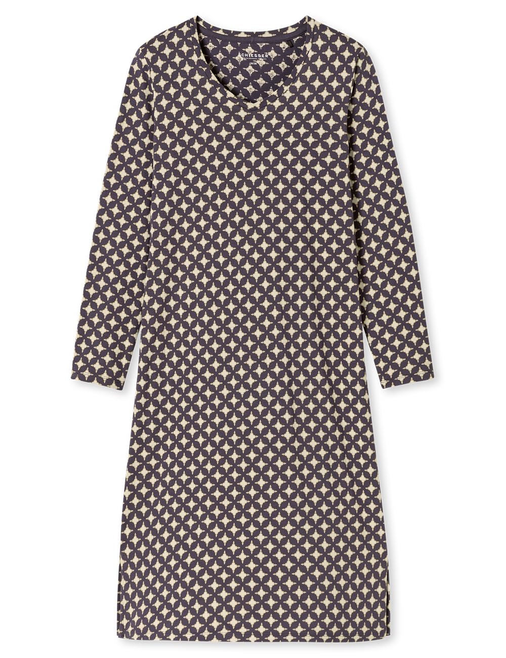 Schiesser Koszulka nocna Kobiety Schiesser Damen Nachthemd Langarm Weiche Baumwolle Bigshirt mit Taschen - Nightwear