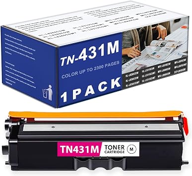 1-Pack TN431 TN431M Toner Cartridge Replacement for Brother TN431 TN-431 Magenta for HL-L8360CDW HL-L8360CDWT HL-L8260CDW MFC-L8610CDW MFC-L8900CDW Printer Toner