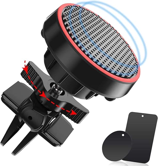 LeYi Magnetic Car Phone Holder Mount for Air Vent, 360° Rotation Universal in Cars Mobile Phone Cradle Stand for iPhone 12 11 Pro Max XR XS X 8 Samsung S10 S20 A10 A50 Huawei Moto & GPS etc, Black