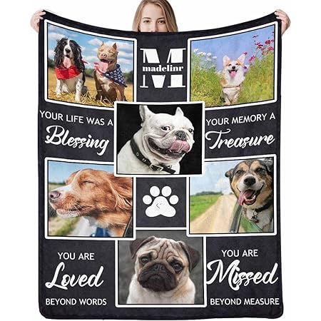 Personalized Memorial Dog Quilt/Fleece Blanket - Parents With Up to 4 Dogs - Best Gift For Dog Lovers - M04NKJ