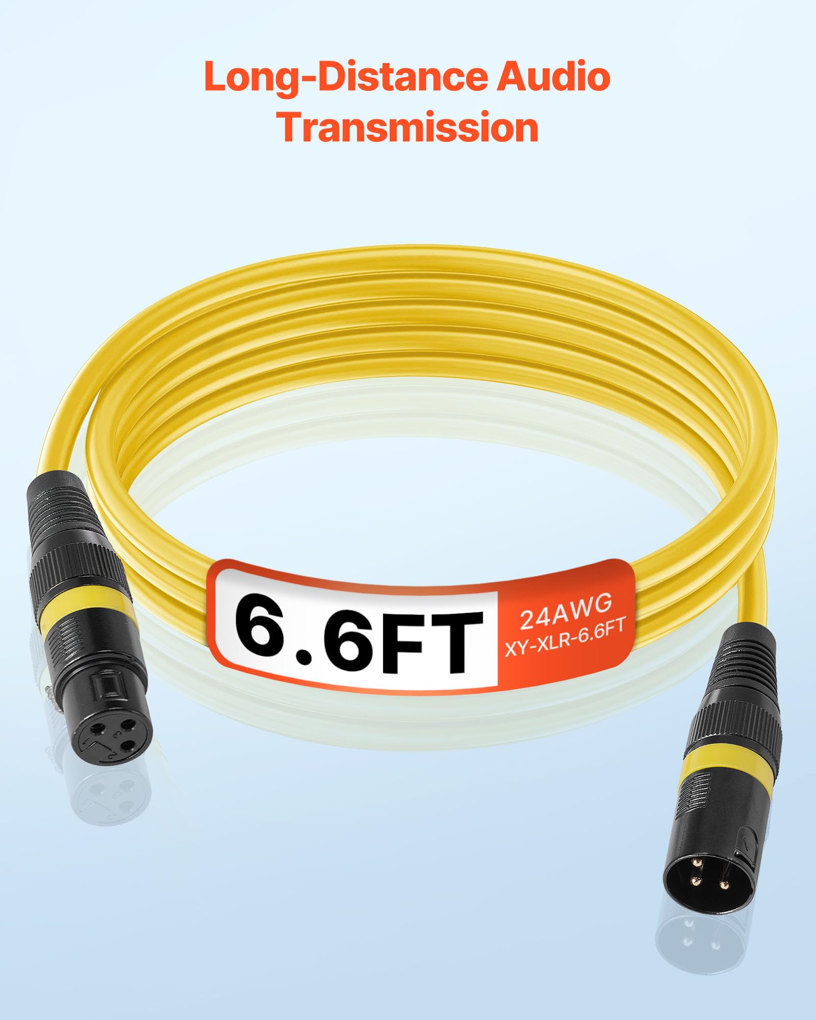 VEVOR Câble XLR 2 m, lot de 10, câble de microphone DMX mâles vers femelles symétriques blindés, cordon de haut-parleur XLR 3 broches plaqués or, pour éclairage de scène, amplificateur, mixeurs