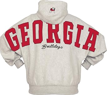 Pressbox Embroidered Georgia Football Belvedere Long Sleeve Oversized Hoodie-Ash-One Size