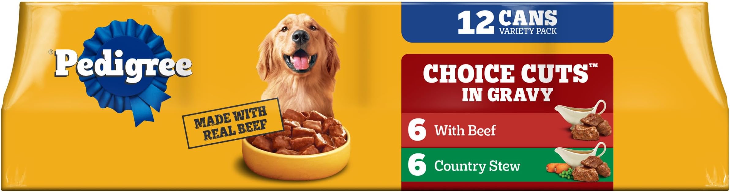 Pedigree Choice Cuts Wet Dog Food, Beef & Country Stew, 13.2 oz, 12 Count