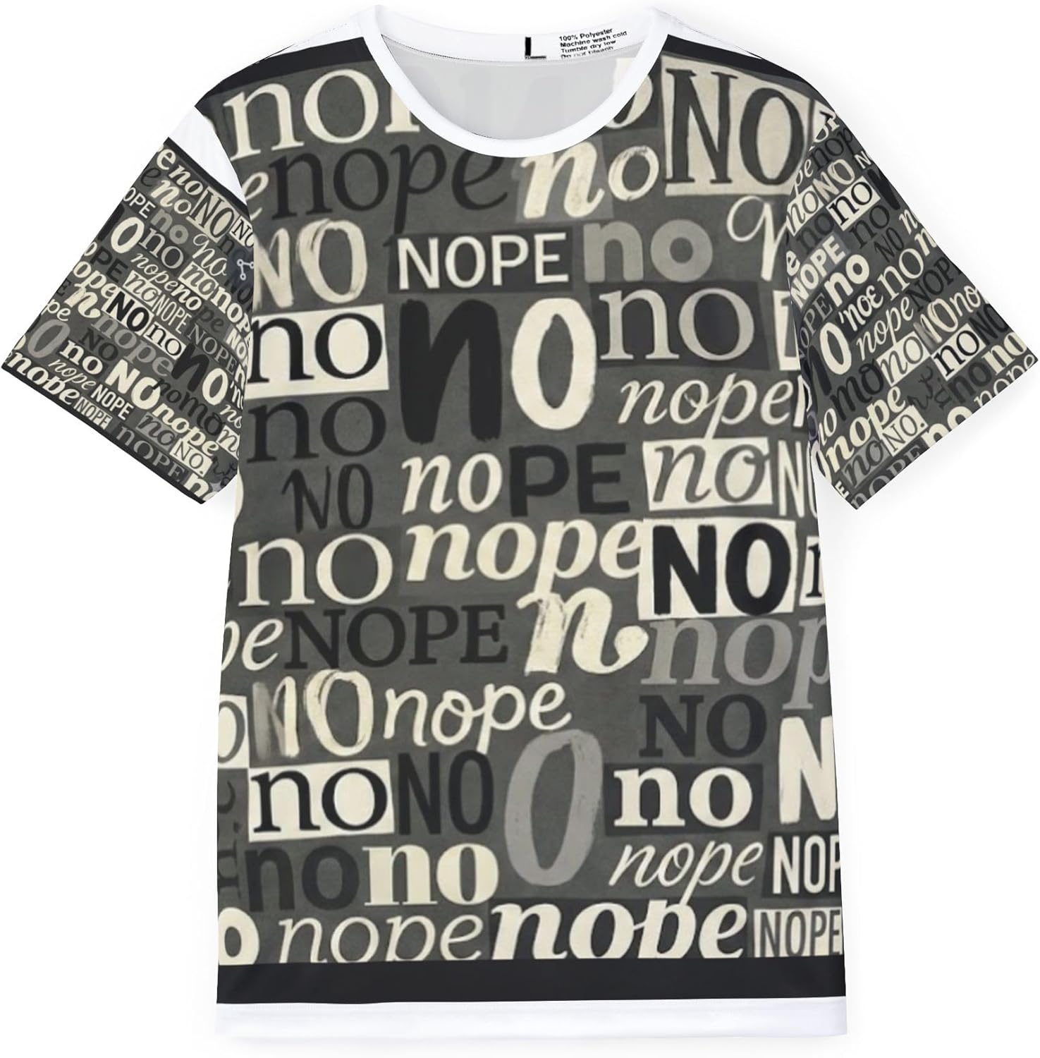 Short Sleeve Mens No/Nope Word Collage Men's Sports Jersey | All-Over Print