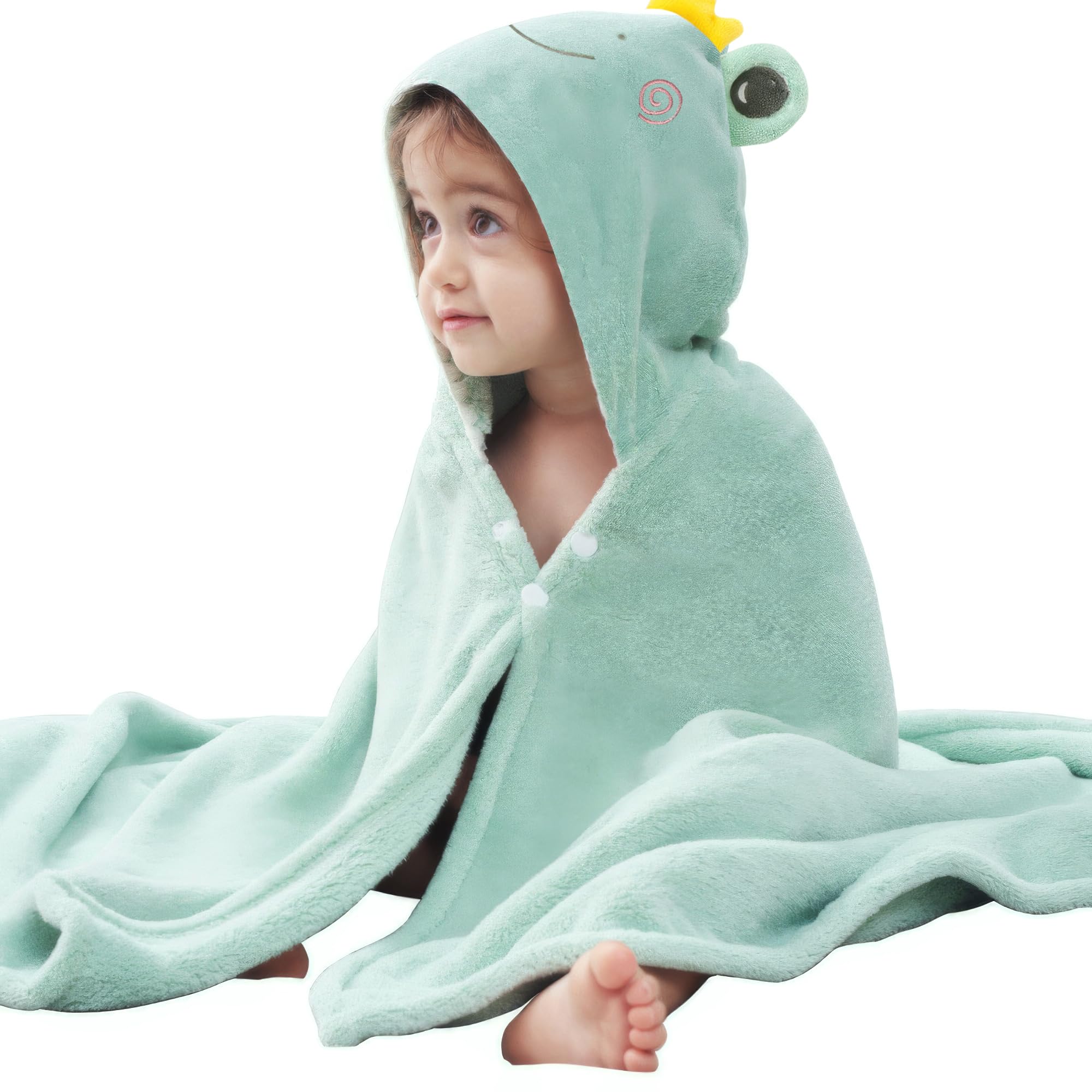 Asciugamani con cappuccio per bambini, a forma di coniglio, ultra morbido, asciugamano assorbente per neonati e bambine