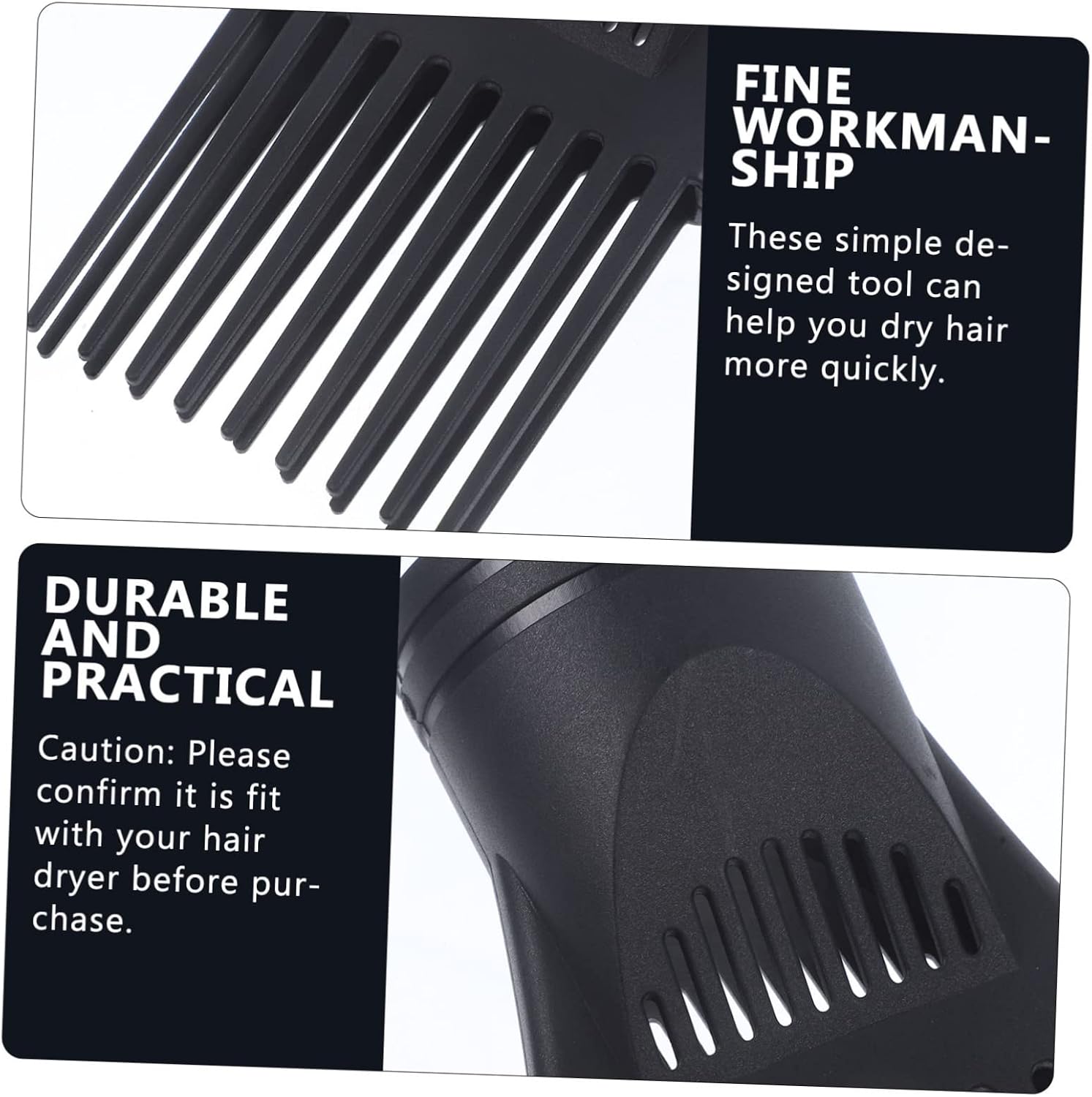 3pcs Hair Dryer Wind Comb Set Flat Mouth Brush Accessory for Diffuser Wine Comb