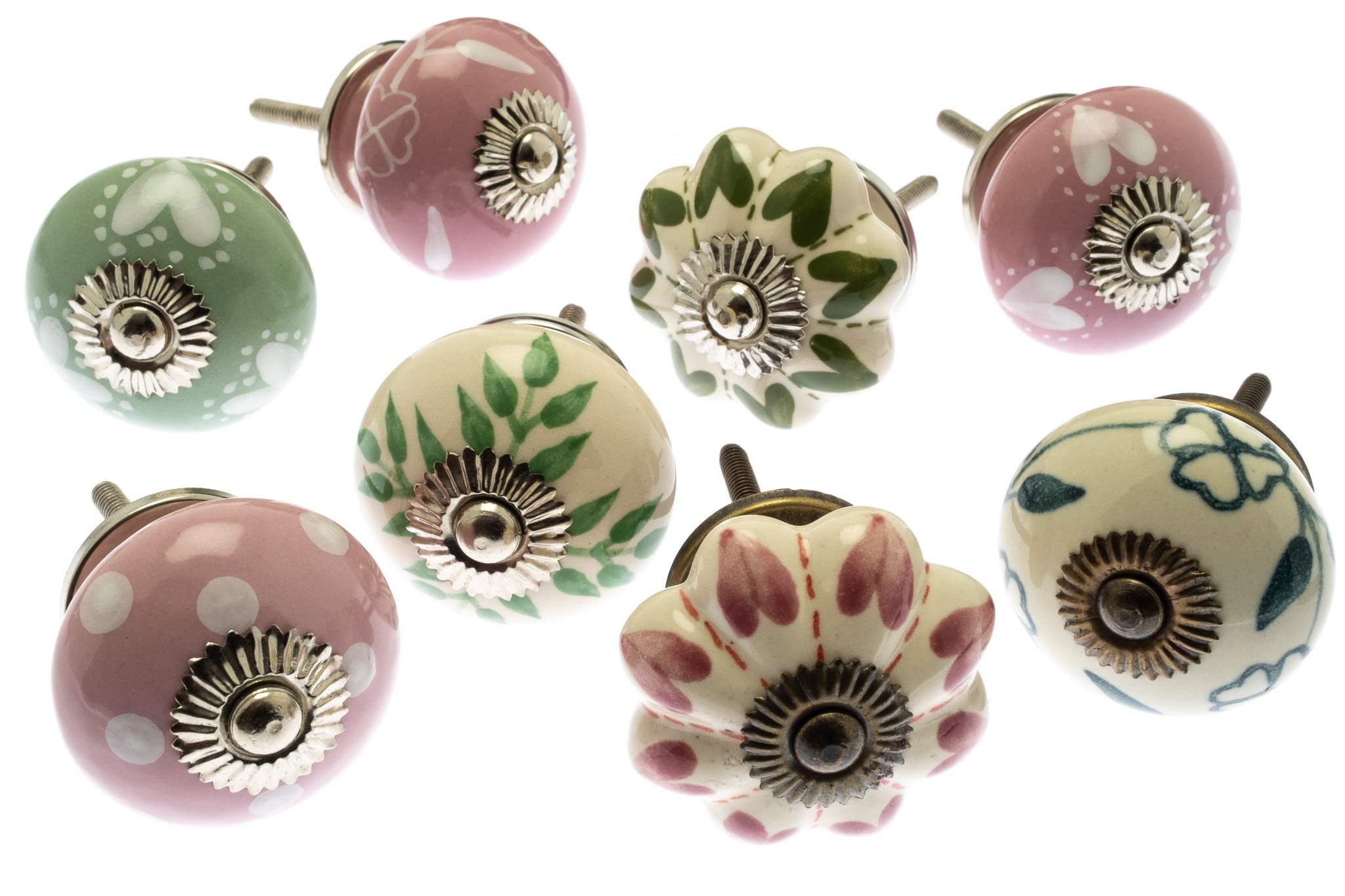 Buy Mango Tree Mixed Set of 8 Pink, Eau de Nil & Grey Ceramic Cupboard