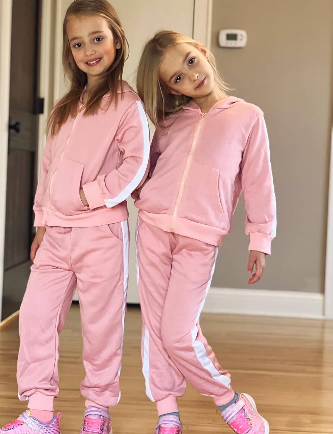 Arshiner Girls 2 Piece Outfits Sweatsuits Zip Up Hoodie Sweatshirt and Sweatpant Athletic Tracksuit Jogger Set - Image 5