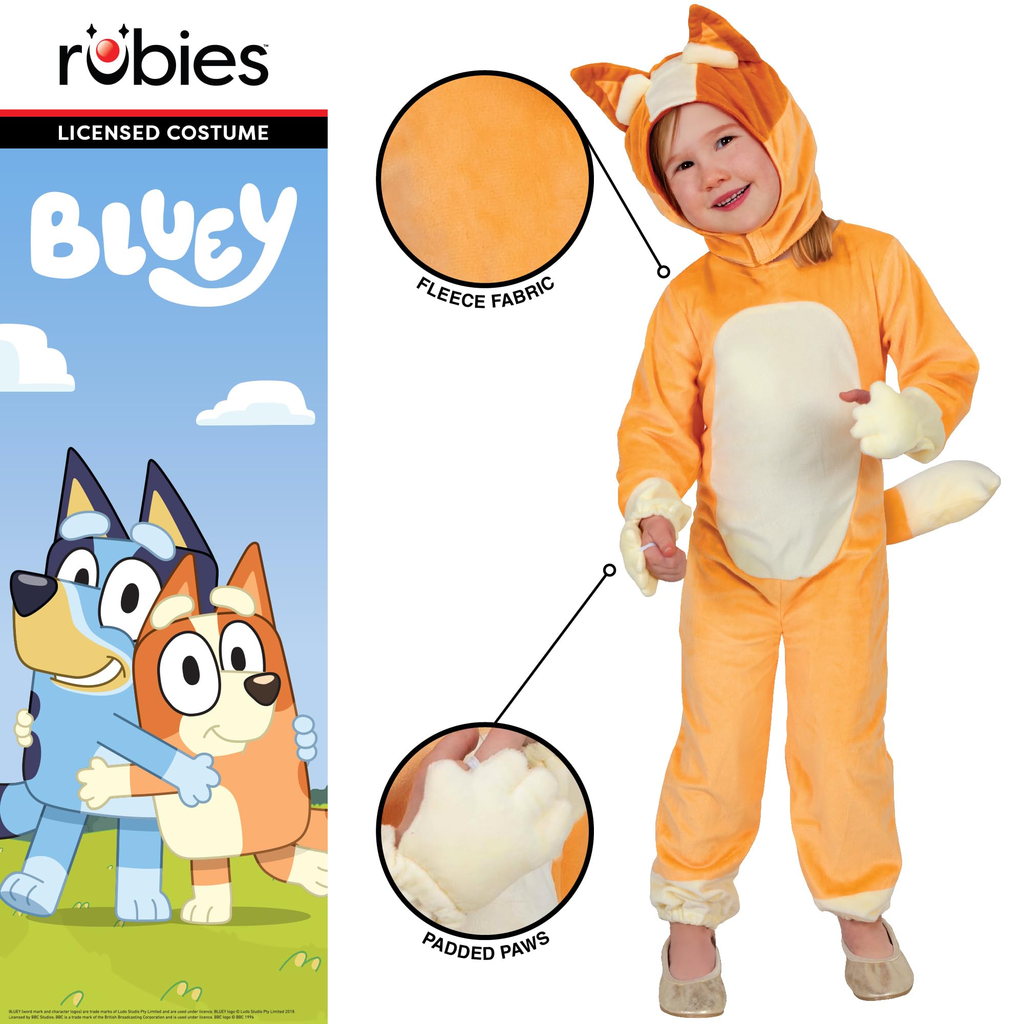 Rubies Official Bluey Bingo Child Costume, Kids Fancy Dress, Size 3-4 Halloween, Orange, 3-4 Years - Image 2