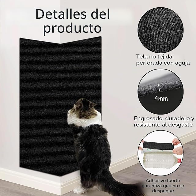 Foto 4 de 7 de Xynovate Alfombra Rascador para Gatos, Tapete Autoadhesivo para Rascar Gatos, Protector Sofa Arañazo