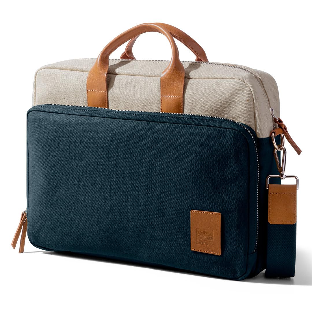 DailyObjects 100% Cotton Canvas Commute Laptop Messenger Bag for Men & Women | Travel Shoulder Handbag With Trolley Sleeve...