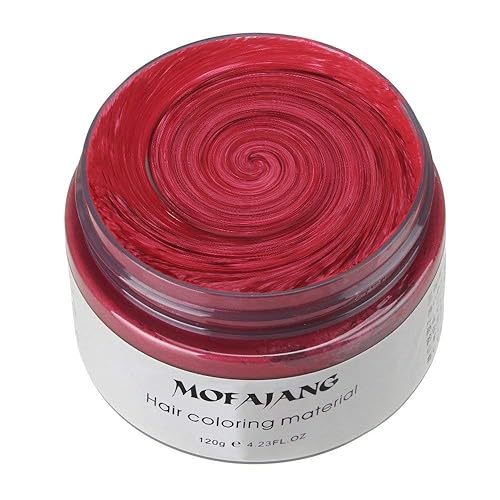 Vista 34 de MOFAJANG - Tinte de cera unisex para el cabello, color crema, barro, pomada de peinado natural, lavable temporal, fiesta cosplay (blanco)
