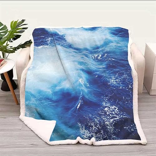 Cobijas Calientes para Invierno con vista al mar y al cielo, cómodas mantas decorativas para sofá, cama, sofá, tamaño bebé, 39 x 47 pulgadas