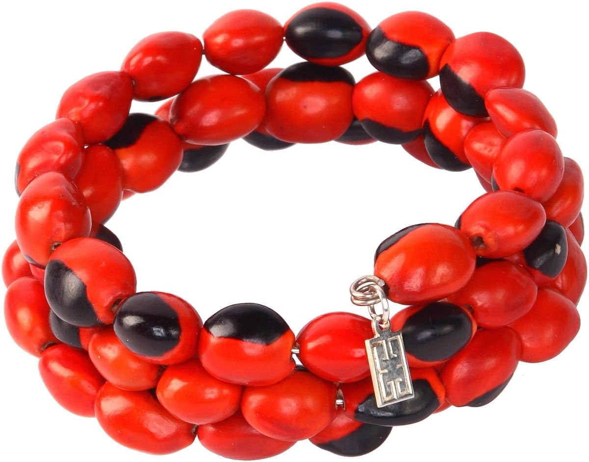EVELYN BROOKS E B Designs Peruvian Bracelet for Women - w/Meaningful Good Luck Huayruro Red Black Seeds - Great Gifts for Mom, Daughter, Sister, Aunt, Girlfriend