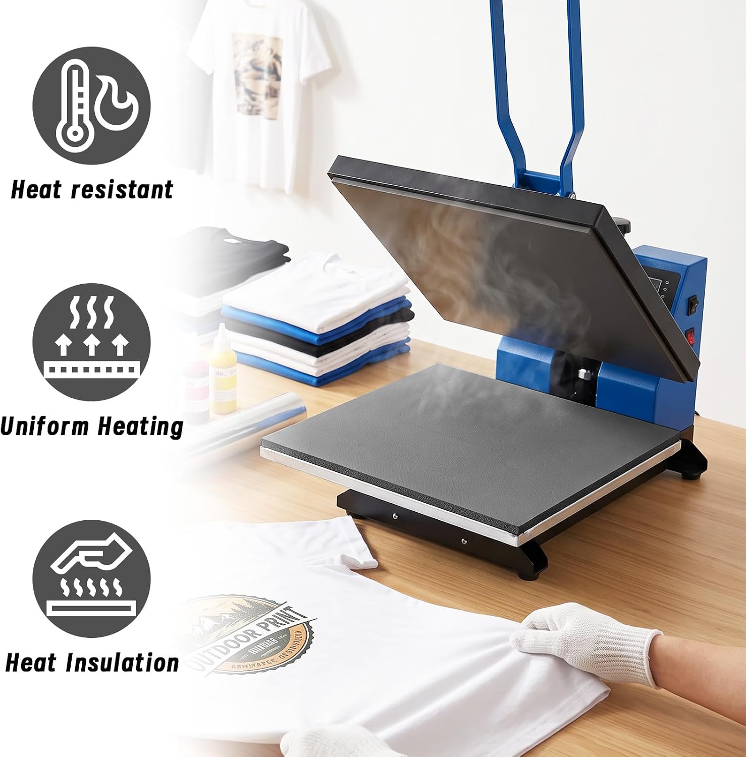 15 x 15in Heat Press Mat, Protective Resistant Pad for Heat Press Machines