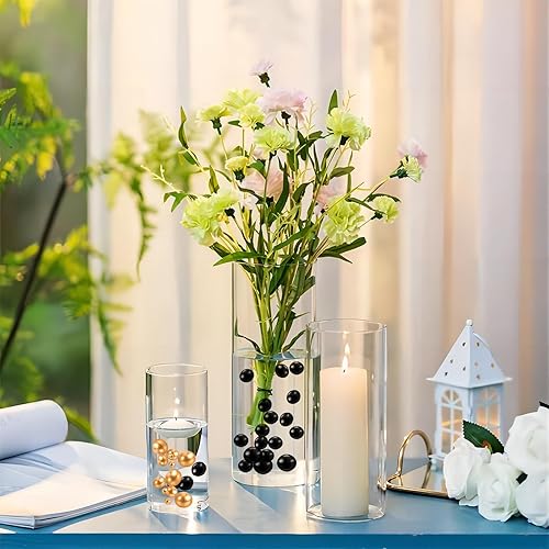 Miniatura 3 de Relleno de jarrón de oro negro  150 cuentas de perlas para centros de mesa y jarrones  0.350.790.79 pulgadas sin agujero, perlas falsas para boda,