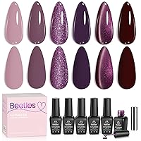 Vista 24 de Beatles Colección Coffee Cafe - Juego de esmaltes de uña de gel en colores marrón, neutro, beige, malva, perfectos para el otoño/invierno, kit