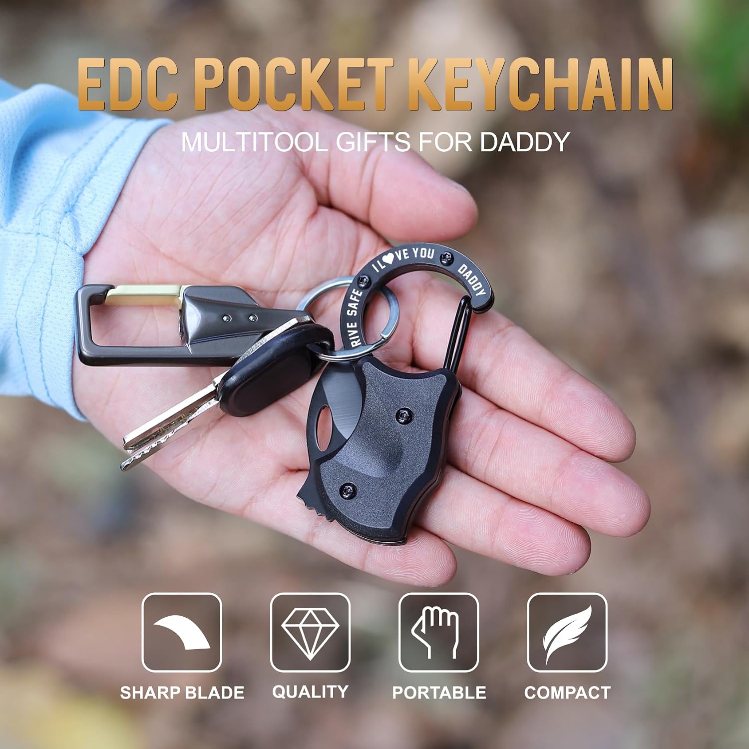 OOPERAY Dad Gifts for Fathers Day, Fathers Day Dad Gifts, EDC Box Cutter for Camping Hiking Fishing, Birthday Gift Ideas for Daddy, EDC Tool Gift from Daughter Son