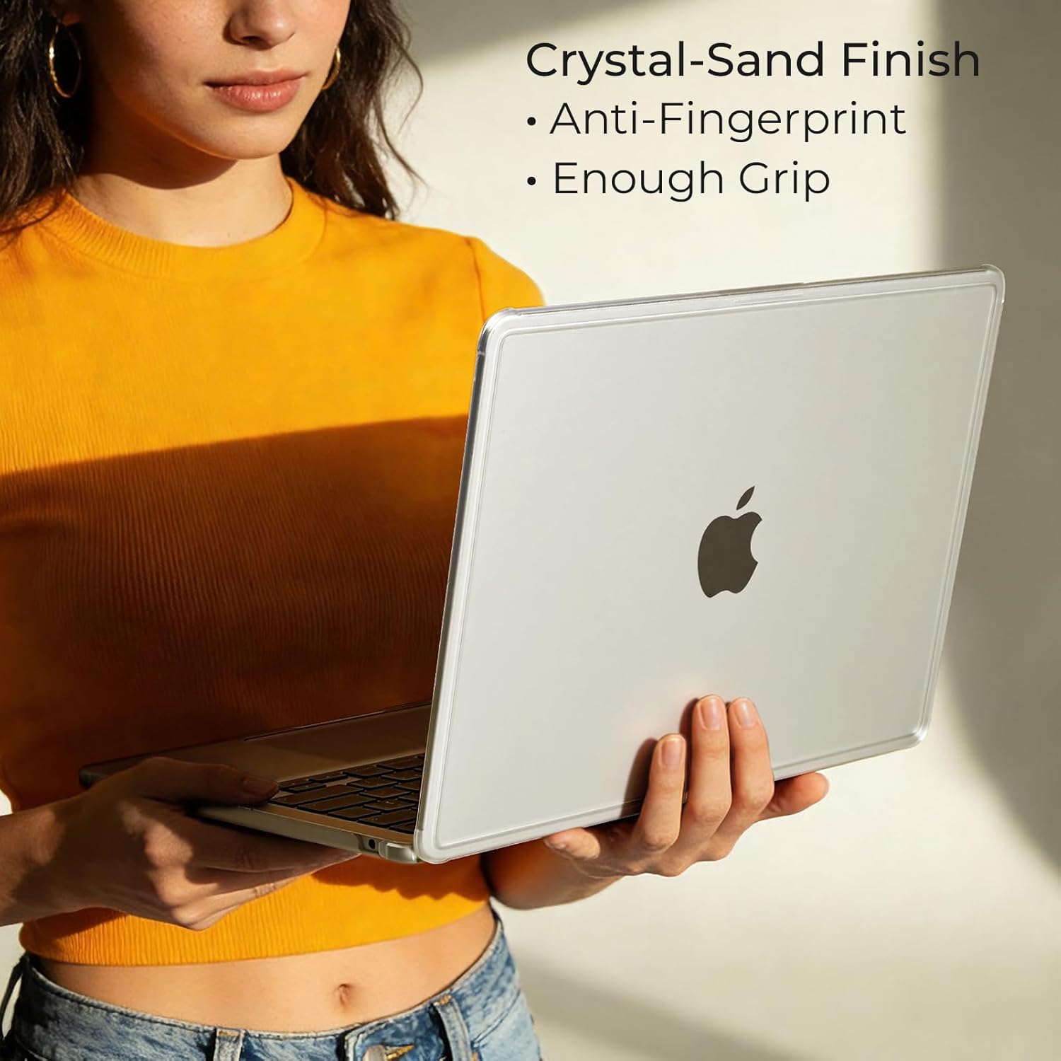 EooCoo for MacBook Air 13 Inch Case, M4/M3/M2 A3240 A3113 A2681, Snug Fit Case with Reinforced Anti-Crack Edges and Corners, True-to-Device Matte Texture, Work, Travel and Daily Carry, Matte Clear - Image 6