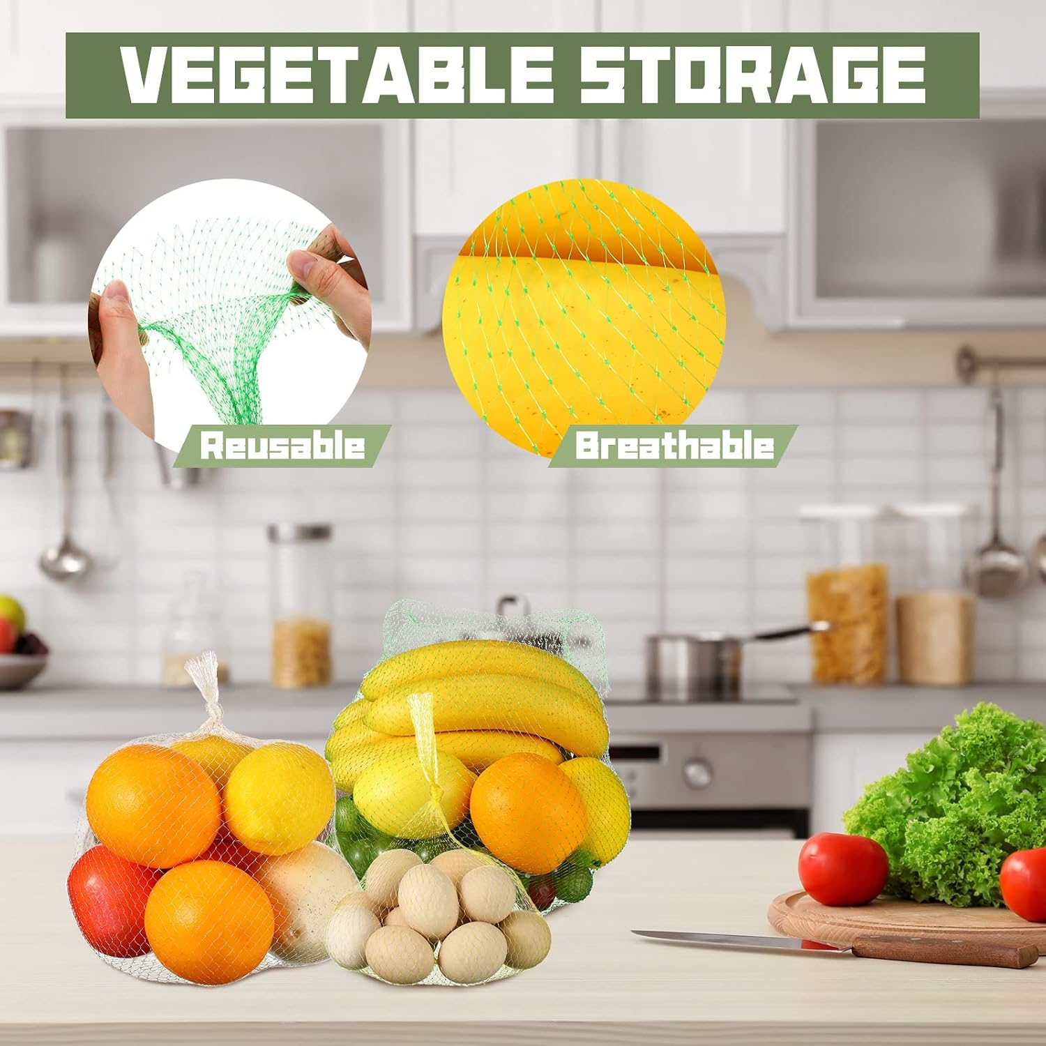 Zhengmy 500 Pcs Reusable Mesh Produce Bags for Vegetables Reusable Vegetable Onion Fruit Grocery Seafood Boiling Bags Plastic Storage Net Bag for Shopping (4 Sizes)