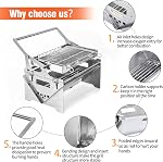 Portable Charcoal Grill Stainless Steel 360° Rotating BBQ Grill,Flipping Barbecue Grills for Camping, Picnics, Gardens and Beach Parties