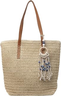Straw Beach Bag for Women Woven Structured Tote Bag Summer Large Rattan bag