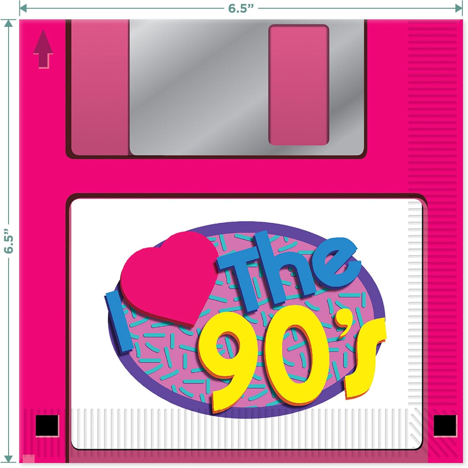 90's Party Supplies - Floppy Disk Napkins and CD Paper Plates (Serves 16) - I Love The 1990's Throwback Decades Celebration Tableware