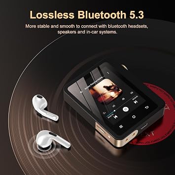 HiFi MP3 Player with Bluetooth 5.3, Lossless DSD High-Resolution Digital Audio Music Player, Portable DAC FLAC Audio Player, 192Khz/24bit, 2.8 Touchscreen & Leather Case