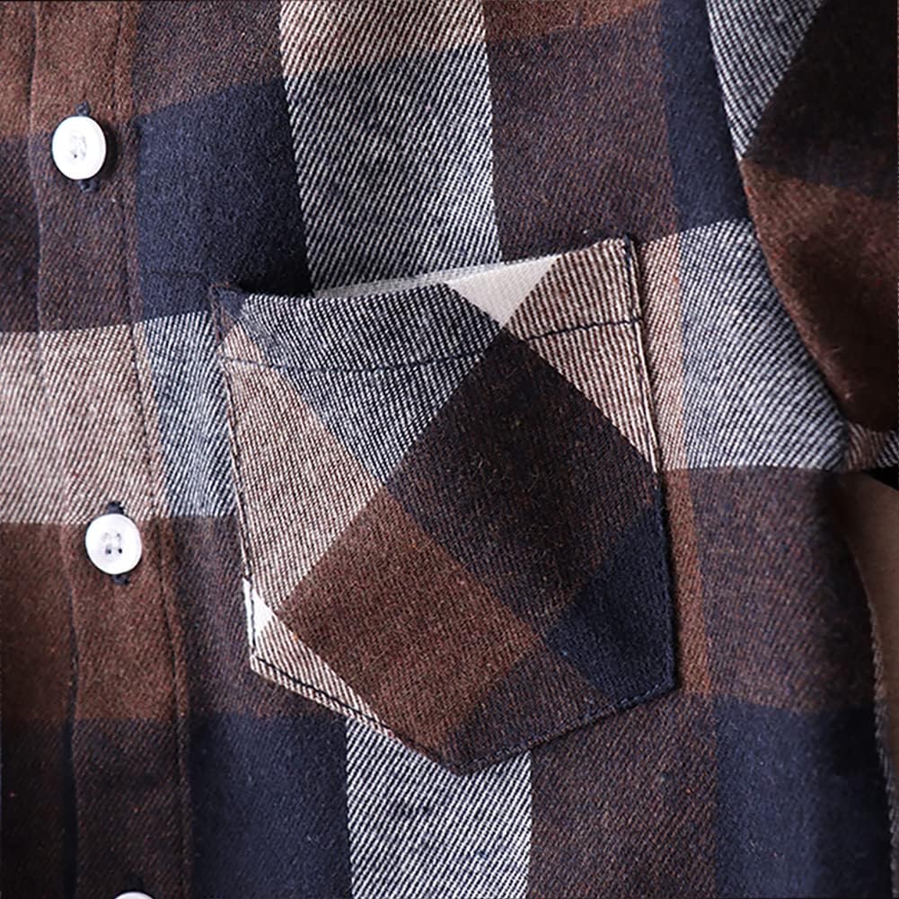 Kids Little Boys Girls Baby Red Plaid Flannel Long Sleeve Button Down Flannel Shirt Plaid Tops Girl Boy Clothes - Image 4