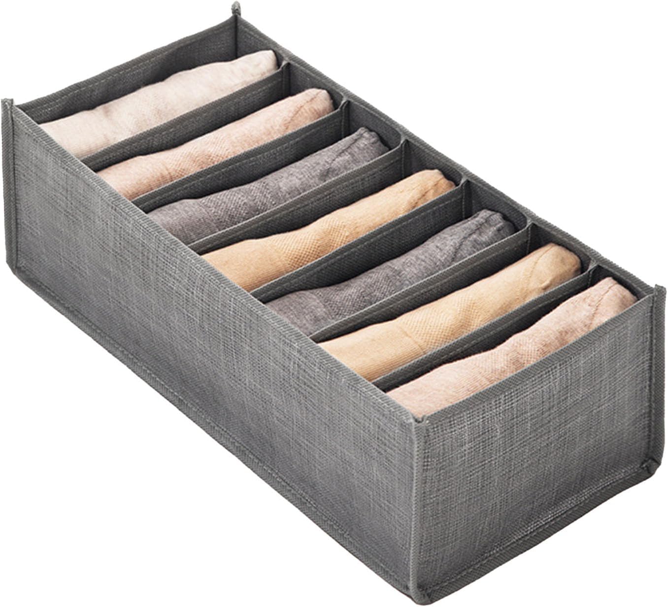 Clothing Drawer Organizer Underwear Socks Dividers Storage Box with 6 Compartments Non Woven Fabric for Closet Bedroom Organization