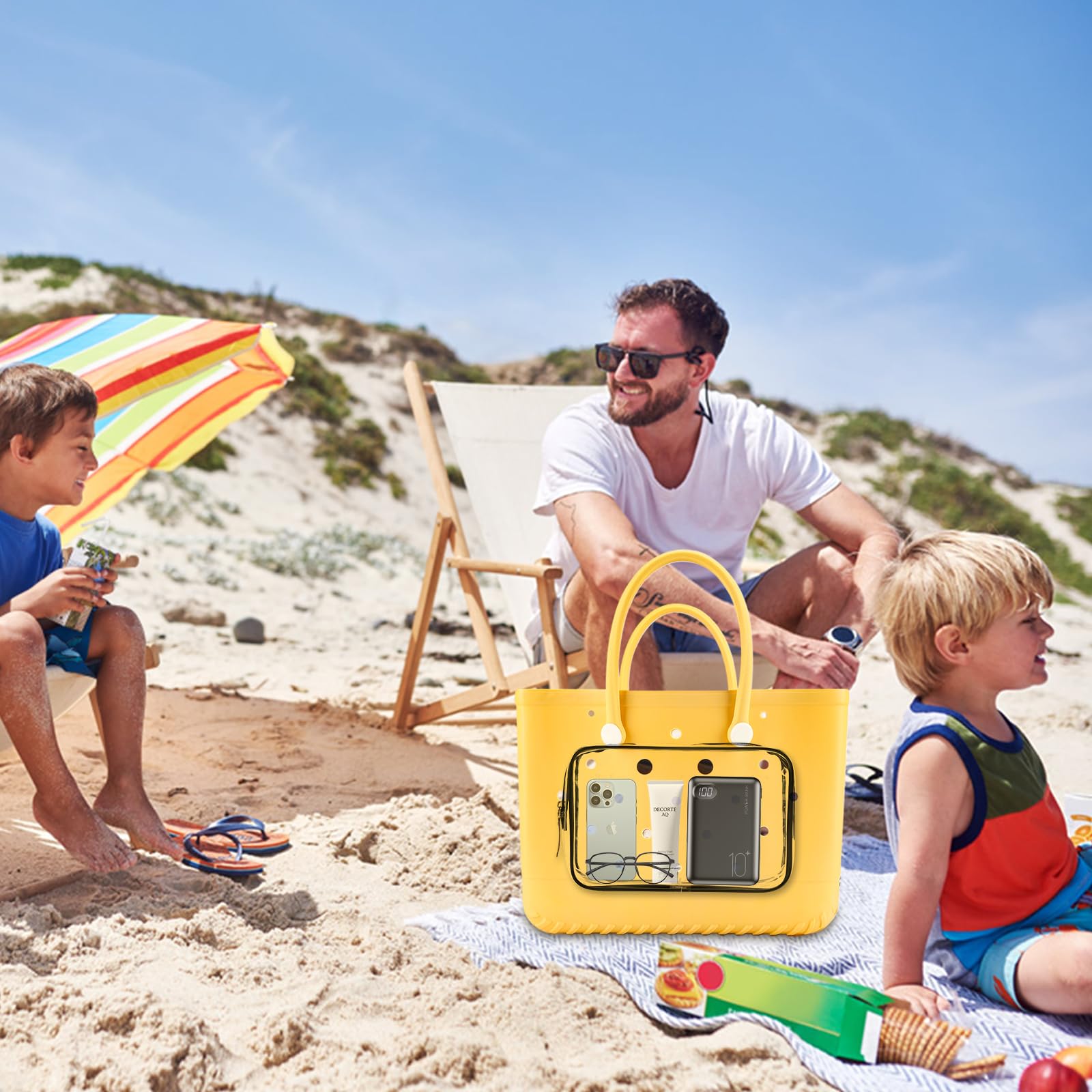 Przezroczysta torba plażowa Bogg na ramię, akcesoria, odpowiednie do torby Bogg, podróżnej, na telefon komórkowy, do makijażu, czyste, kosmetyczne, organizer, przegroda na kosmetyki,