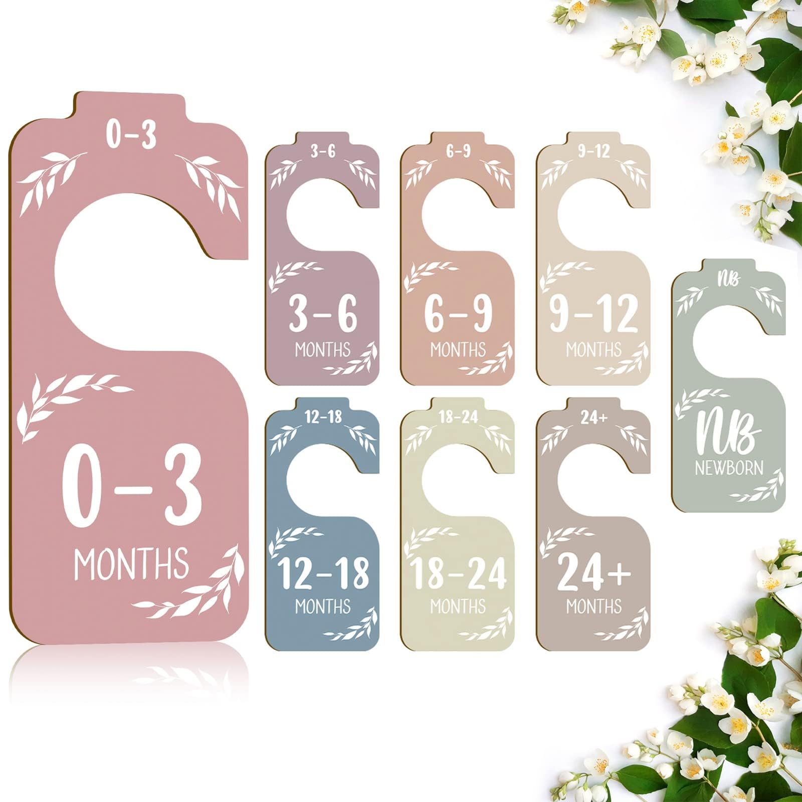 COOLive Wooden Baby Closet Dividers for Baby Clothes Organizer,Colorful Baby Closet Organizer For Nursery Decor,Baby Clothes Dividers For Closet Size Hangers for New Mom Dad Parents