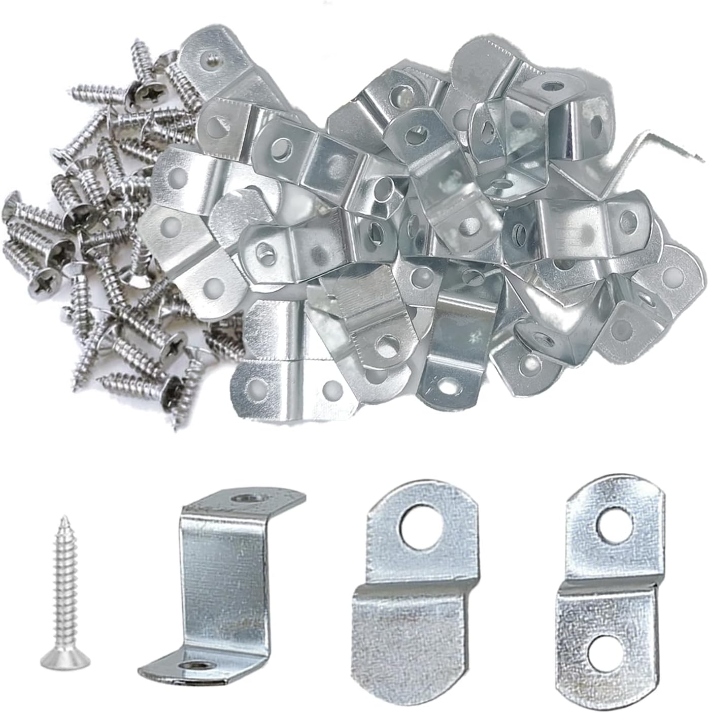 30 Set Canvas Clips Variety Offset Framing Clips for Picture and Painting Frames Includes Variety Pack 10 Pieces of 3 Sizes : 1/8” 1/4” 1/2” Framing Tools for Secure Canvas and Frame Alignment