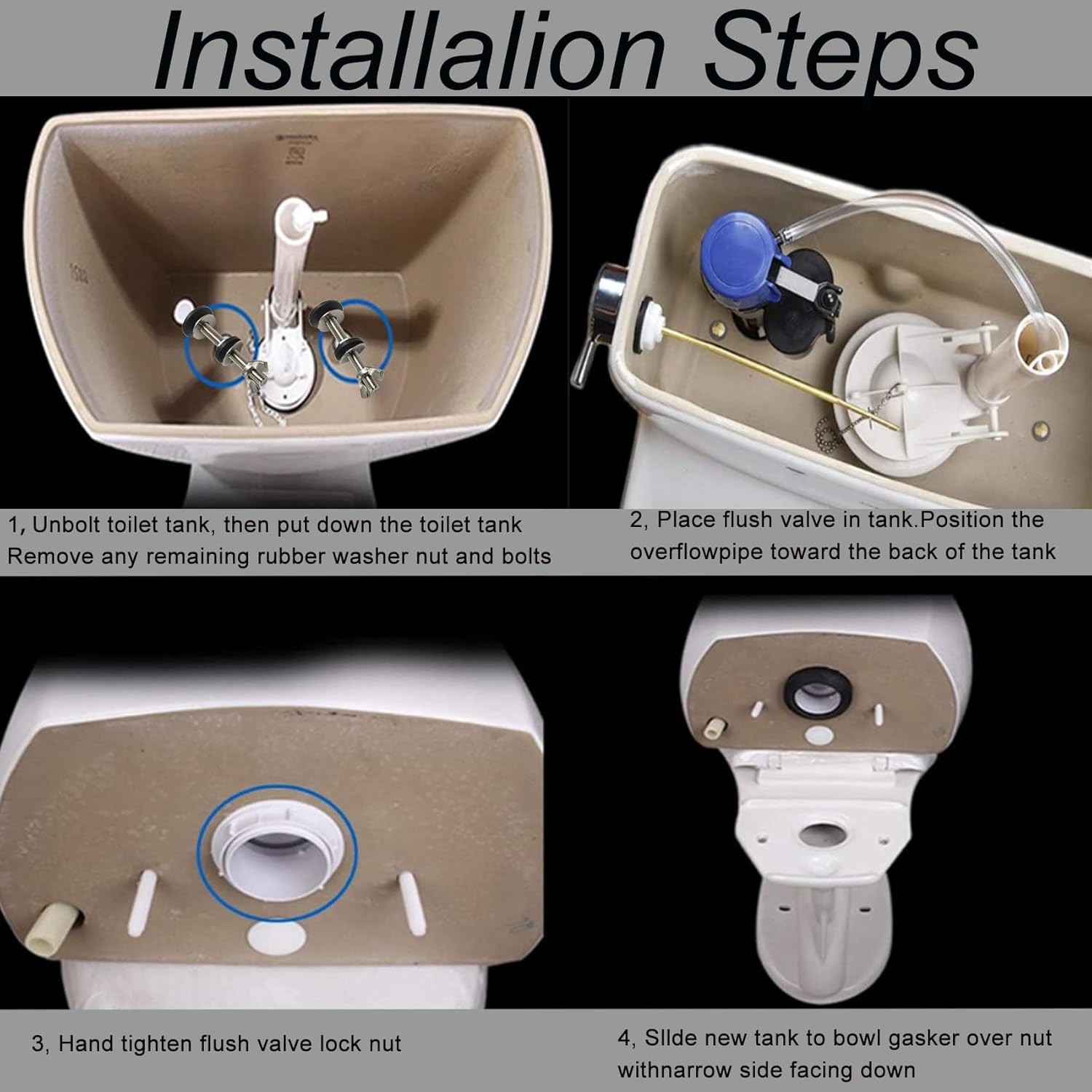 Toilet Flush Valve for American Standard Champion 4/Titan/Duravit, for American Standard Champion 4149a/4215a/4260/4266 Tanks, Includes Flapper/Gasket/Bolt Kit