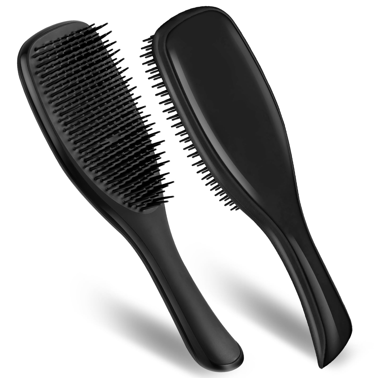 Cepillo Desenredante para Pelo Rizado y Alisador, Peine Antitirones y Roturas de Cabello para Todo Tipo de Pelo, Cepillos de Peinar Pelo Mojado y Seco para Mujeres y Niñas. 21,5cm / Negro