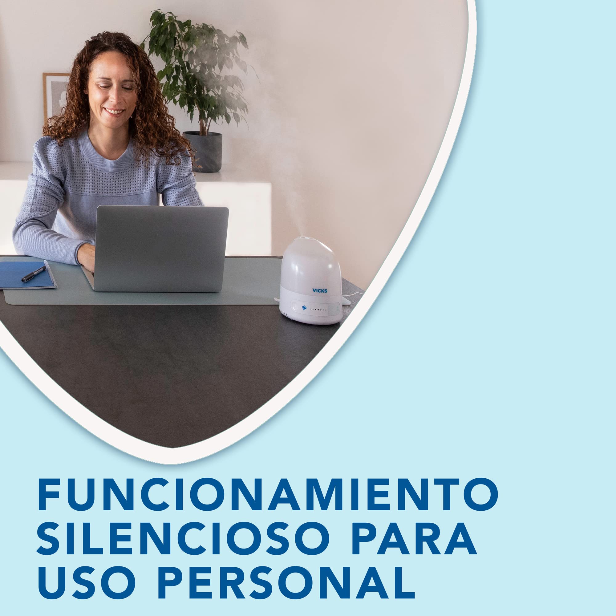 Vicks Umidificatore Personale A Ultrasuoni Piccolo E Silenzioso - Vapore Freddo, Serbatoio 0,7L, Fino A 5 Ore, Per Camera E Ufficio | Con VapoPad Al Mentolo