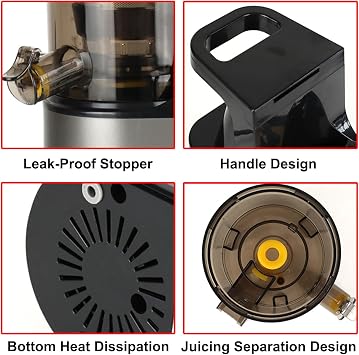 Slow Masticating Juicer Maker With 160mm Large Diameter Feed Tank, Extractor De Jugos Y Vegetales With Anti-Drip Design, Suitable For Cafes, Milk Tea Shops