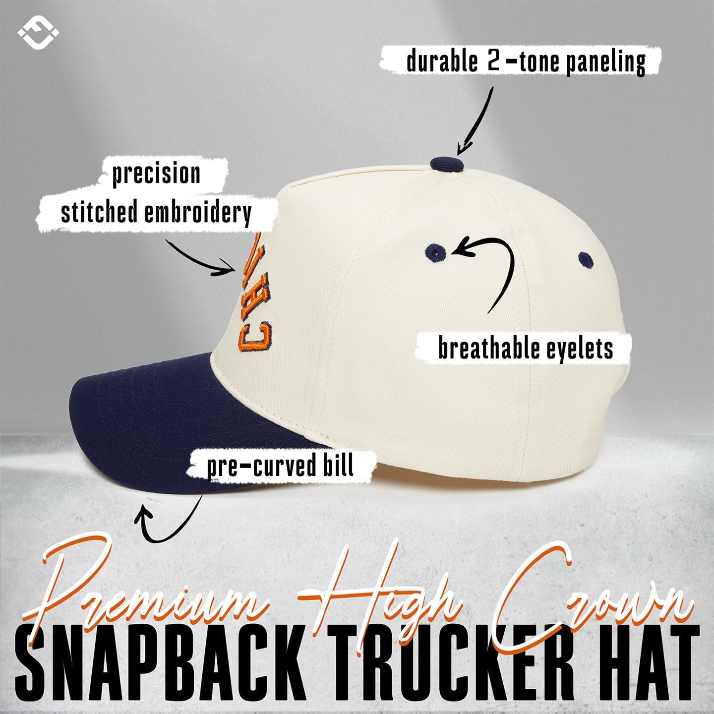 Funky Junque Upside Down City Trucker Hat for Men and Women – Unisex 3D Embroidered Gameday Baseball Cap, Retro Snapback Hats