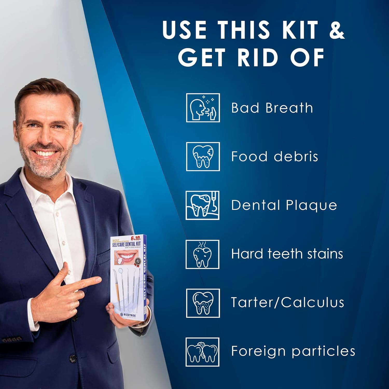 BIZZTREX® Plaque Remover for Teeth, Teeth Plaque Remover, 6 Pcs Dentist