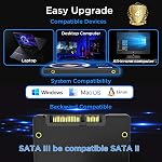 Fikwot FX815 2To SSD, 2,5" SATA SSD, Disque Dur à État Solide Interne, Jusqu'à 560Mo/s, Compatible avec Ordinateur Portable & Bureau