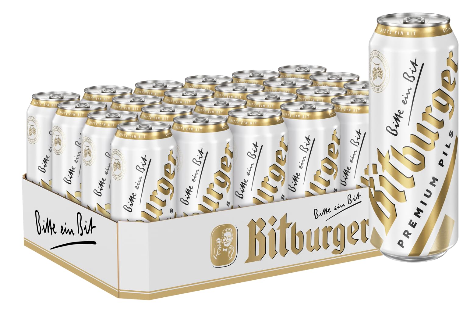 Bitburger Premium Pils - Dosen-Bier (24x 0,5l) - Leichter, Feinherber Pilsgenuss - Intensives Hopfenaroma - Nach Deutschem Reinheitsgebot gebraut