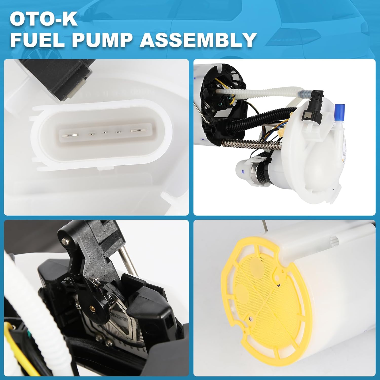 OTO-K Electric Fuel Pump Module Assembly with Sending Unit Compatible with Volkswagen CC 2009-2017, Passat 2006-2010/2012-2021, 1.8L 2.0L 3.6L, Replace# FP3136, 3AA919051L, E8738M, FG1268, SP5099M